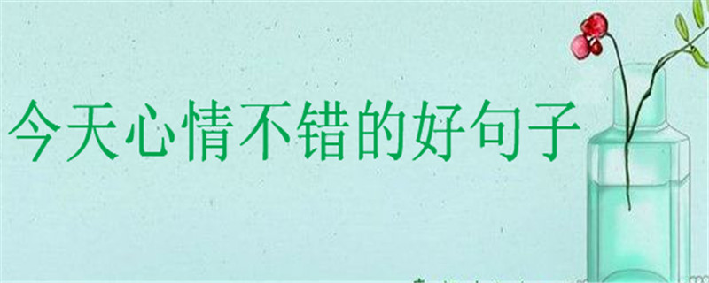 今天心情不錯(cuò)的好句子,描寫美好心情的句子